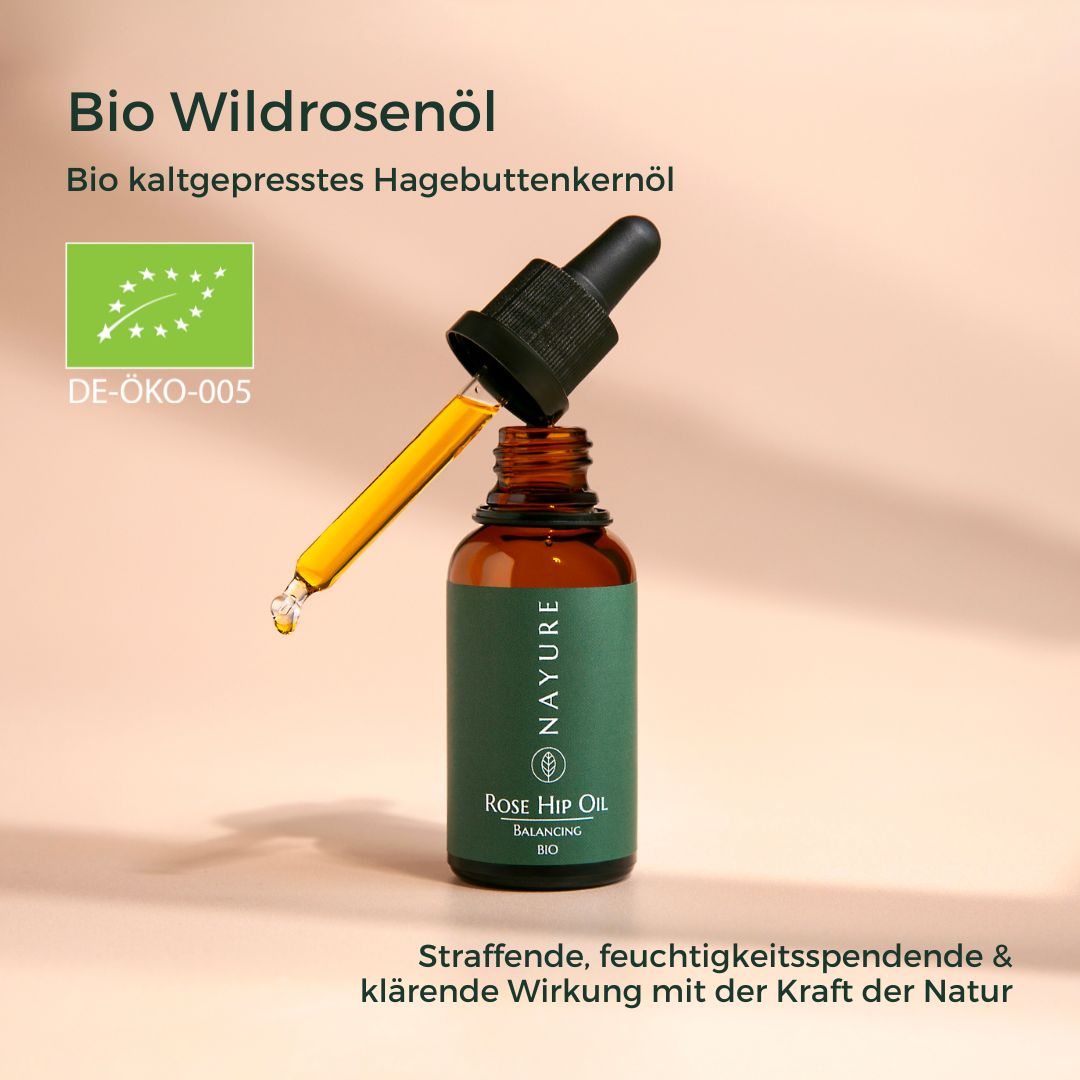 Rose Hip Oil Bio - wild rose oil (rosehip seed oil) cold-pressed and certified organic